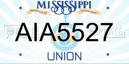 AIA5527 Mississippi License Plate