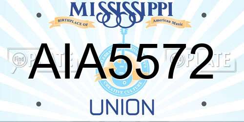 AIA5572 Mississippi License Plate