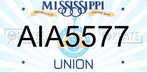 AIA5577 Mississippi License Plate