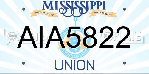 AIA5822 Mississippi License Plate