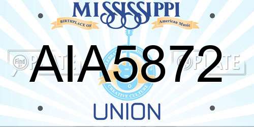 AIA5872 Mississippi License Plate