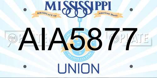 AIA5877 Mississippi License Plate