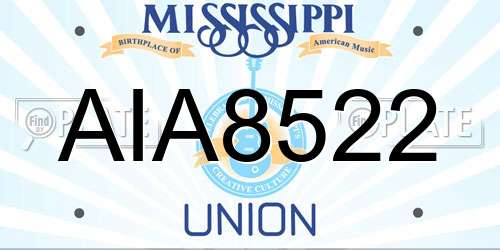 AIA8522 Mississippi License Plate