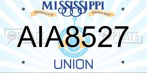 AIA8527 Mississippi License Plate