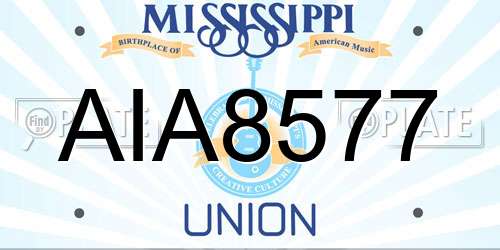 AIA8577 Mississippi License Plate