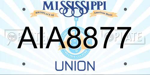 AIA8877 Mississippi License Plate