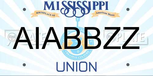 AIABBZZ Mississippi License Plate