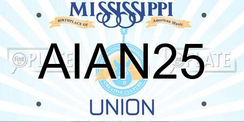 AIAN25 Mississippi License Plate