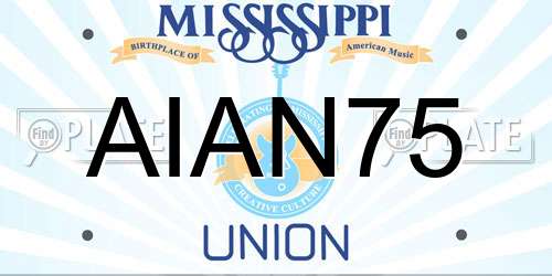 AIAN75 Mississippi License Plate
