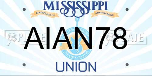AIAN78 Mississippi License Plate