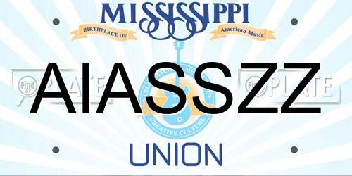 AIASSZZ Mississippi License Plate