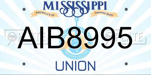 AIB8995 Mississippi License Plate