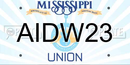 AIDW23 Mississippi License Plate