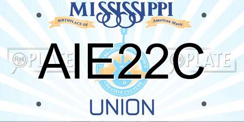 AIE22C Mississippi License Plate