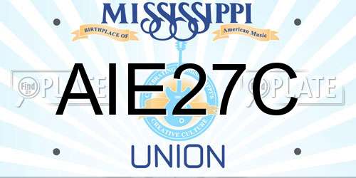 AIE27C Mississippi License Plate