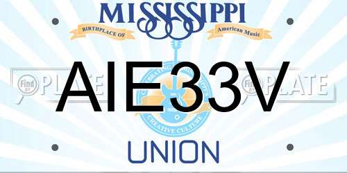 AIE33V Mississippi License Plate