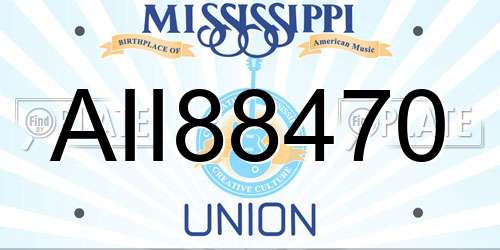 AII88470 Mississippi License Plate