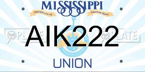 AIK222 Mississippi License Plate