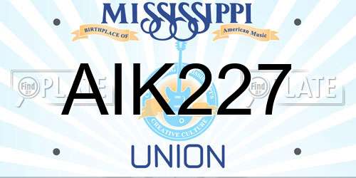 AIK227 Mississippi License Plate