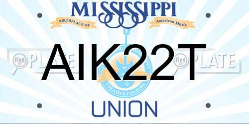 AIK22T Mississippi License Plate