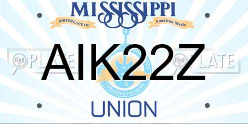 AIK22Z Mississippi License Plate