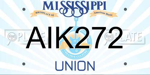 AIK272 Mississippi License Plate