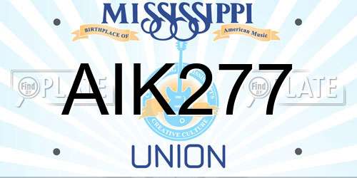 AIK277 Mississippi License Plate