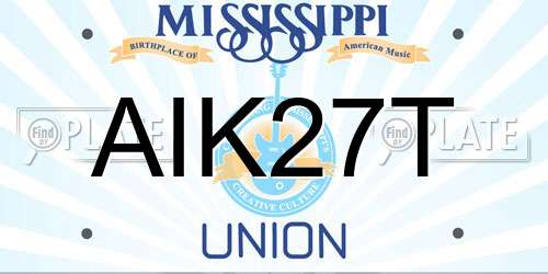 AIK27T Mississippi License Plate
