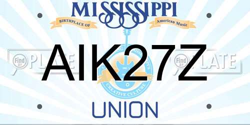 AIK27Z Mississippi License Plate