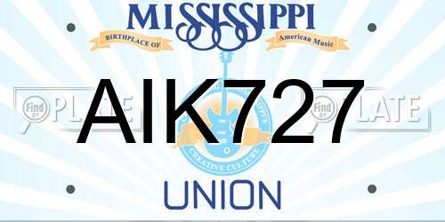 AIK727 Mississippi License Plate