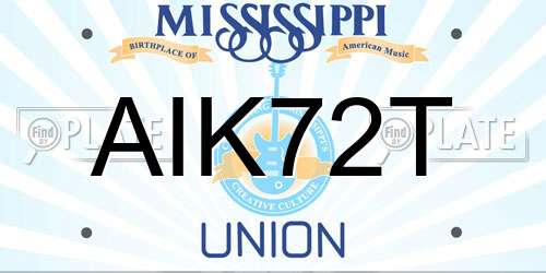 AIK72T Mississippi License Plate