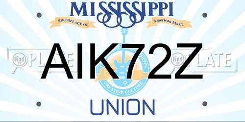 AIK72Z Mississippi License Plate
