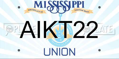AIKT22 Mississippi License Plate