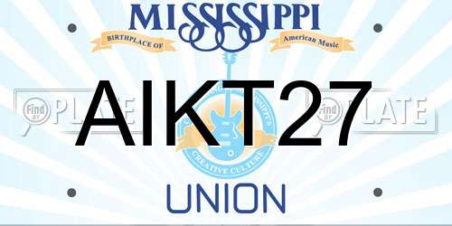 AIKT27 Mississippi License Plate
