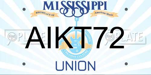 AIKT72 Mississippi License Plate