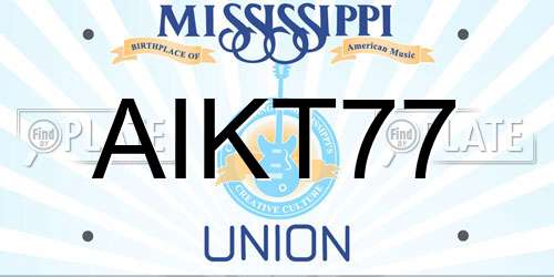 AIKT77 Mississippi License Plate