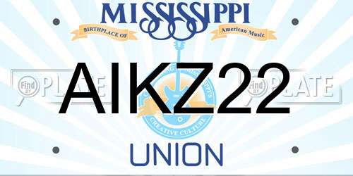 AIKZ22 Mississippi License Plate