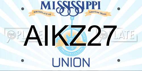 AIKZ27 Mississippi License Plate