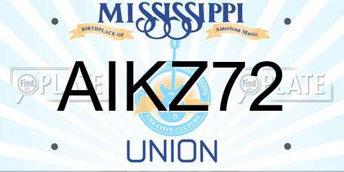 AIKZ72 Mississippi License Plate