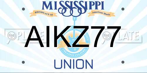AIKZ77 Mississippi License Plate