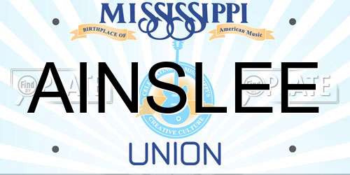 AINSLEE Mississippi License Plate