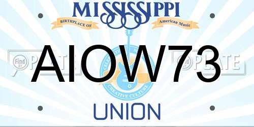 AIOW73 Mississippi License Plate