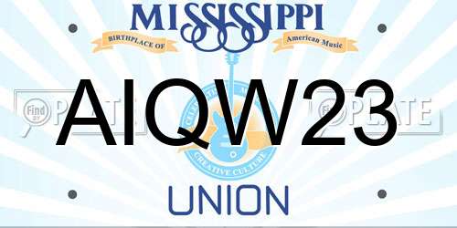 AIQW23 Mississippi License Plate