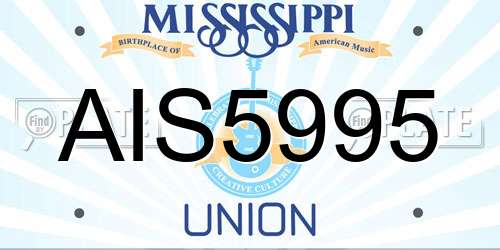 AIS5995 Mississippi License Plate