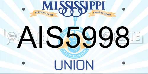 AIS5998 Mississippi License Plate