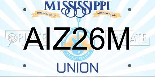 AIZ26M Mississippi License Plate