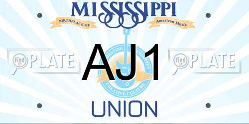 AJ1 Mississippi License Plate