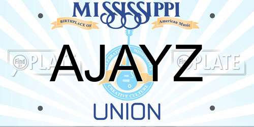 AJAYZ Mississippi License Plate