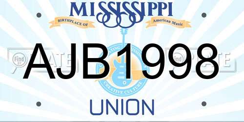 AJB1998 Mississippi License Plate