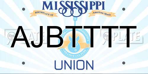 AJBTTTT Mississippi License Plate